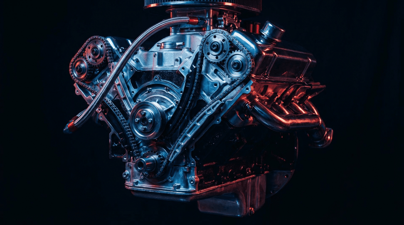 Двигатель и детали с подсветкой